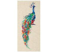 PANNA - Counted Cross Stitch Kit - Embroidery Kit - PT-7238 - Pre-Sorted Threads - Peacock - Aida - 6.7 x 17.7 Inch - DIY Kit