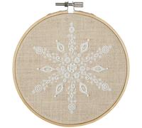 Panna counted free style stitch kit with hoop "Snowflake", 12,5x12,5cm, DIY