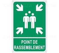 Panneau Point de Rassemblement Extérieur Aluminium Réfléchissant 20 x 30 cm