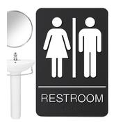 Panneaux Pour Toilettes Self-Adhésifs 22,5 X 15 Cm - Décor Moderne Et Écriteau Pour Porte | Pour Bureau, Entreprise, Domicile, Restaurant, Magasin, Toilettes Publiques, WC, Signalétique