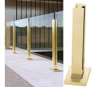 Pannelli per ringhiera in vetro temperato da 80 cm e palo Quadrato dorato opaco Perfetto per terrazze e ver di fissaggio sicuro per corrimano per sicurezza ed Ganza moderna