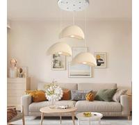 PANNN E27 Three Light Chandelier Vintage Industrial Chandelier Japanese Bird's Nest Kitchen Island Pendant Lamp Wabi-sabi Style Modern Beige Lighting for Dining Living Room Bedroom Hanging Lamp(B1)