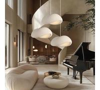 PANNN Modern Wabi-Sabi Pendant Light E27 Creative Pendant Light Nordic Style Three Light Pendant Cloud Shaped Lamp Fixture Brown Chandelier for Dining Living Room Bedroom Hanging Lamp(A1)