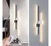 PANNN Wall Lamp Indoor LED Wall Lights Corridor Light Modern Wall Lighting Dimmable with Remote Control Long Linear Double-Head Light Suitable for Bedroom Living Room Staircase Hotel(B,60)
