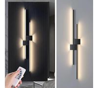 PANNN Wall Lamp Indoor LED Wall Lights Corridor Light Modern Wall Lighting Dimmable with Remote Control Long Linear Double-Head Light Suitable for Bedroom Living Room Staircase Hotel(A,80)