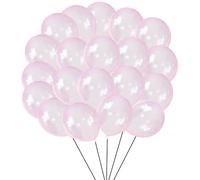 Pannu Design 12 Inch Crystal Clear Latex Balloons For Birthday Wedding Party Decoration Transparent Plain Balloons (Pink, Pack Of 50 Pcs)