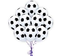 Pannu Design | 12” Inch Football Print Black & White Balloons | 100% Natural Latex | Assorted Multicolours | Perfect For Birthday | Soccer Theme Parties | Weddings Decorations. (Pack of 6)
