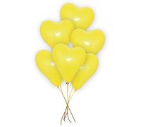 Pannu Design | 12” Inch Heart Shape Latex Balloons | Packs of 20, 30, & 50 | For Valentine, Wedding, Engagement & Anniversary Party Decorations. (PACK OF 20, YELLOW HEART)