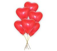 Pannu Design | 12” Inch Heart Shape Latex Balloons | Packs of 20, 30, & 50 | For Valentine, Wedding, Engagement & Anniversary Party Decorations. (PACK OF 30, RED HEART)