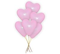 Pannu Design | 12” Inch Heart Shape Latex Balloons | Packs of 20, 30, & 50 | For Valentine, Wedding, Engagement & Anniversary Party Decorations. (PACK OF 20, PINK HEART)