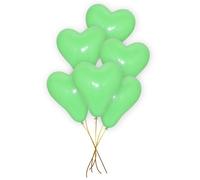 Pannu Design | 12” Inch Heart Shape Latex Balloons | Packs of 20, 30, & 50 | For Valentine, Wedding, Engagement & Anniversary Party Decorations. (PACK OF 30, GREEN HEART)