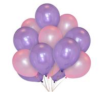 Pannu Design 12 Pcs Latex Balloons Large 10" inch Balloon Arch Set Combo For Every Occasions Like Birthday Party, Engagement, Anniversary, Baby Shower, Wedding Decoration Celebration (Purple & Pink)
