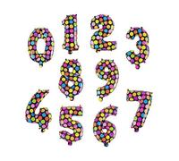 Pannu Design Foil Number Balloons, 16 inch Large Digit Number Foil Mylar Helium Balloons for Girls Boys Birthday Party Celebration Decoration Anniversary Supplies (6, Polka)