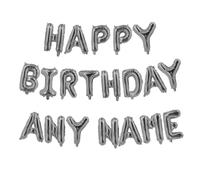 Pannu Design Personalised Happy Birthday Banner 16 Inch Foil Balloon with Custom Name Personalized Letter Balloons Party Decorations Custom Birthday Foil Balloons