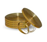 Pannu Design | Shiny Holographic Metallic Poly Crimped Curling Ribbon | for Balloon String, Gift Wrapping, Christmas Party, Florist Flowers, Decoration, Art & Craft. (100 Meter, Gold Holo)