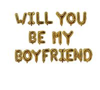 Pannu Design Will You Be My Boyfriend 16 Inch Foil Balloons Alphabet Letters Foil Balloons For Decoration Propose Your Best One With This Balloons (Gold)