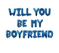 Pannu Design Will You Be My Boyfriend 16 Inch Foil Balloons Alphabet Letters Foil Balloons For Decoration Propose Your Best One With This Balloons (Blue)