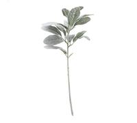 Panonw 8PCS Artificial Rabbit Ear Leaf, Faux Flowers Flocked Rabbit Ear Leaves Flocked Oak Leaves Lambs Ear Leaf for Home Wedding DIY Floral Arrangement (Green)