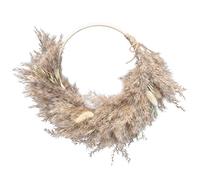 Panonw Artificial Pampas Grass Wreath, Faux Pampas Grass Wreath Natural Dried Flower Wreaths Spring Fake Pampas Grass Garland for Boho Farmhouse, Wedding Decor