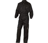 Panoply Mach2 Boilersuit Overalls Coverall With Knee Pad Pockets (XXLarge - 46"-50" Chest - 32" Leg, Black with Grey trim)