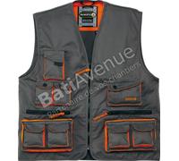 Panoply Mach2 Work Lightweight Bodywarmer Tool Vest (XLarge - 43"-45" Chest, Grey With Orange Trim)