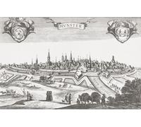 Panorama of MÔøΩnster Germany in the 17th century. After a contemporary engraving by Pieter Nolpe. Poster Print by Ken Welsh (17 x 11)