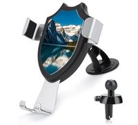 Panorama of The Lake Louise Mountains Car Phone Mount Stand Hands Free Cell Phone Holder Non-Slip Ultra Stable Car Phone Holder Universal Fit Automobile Clamp Cradle Compatible with Most Cell Phones
