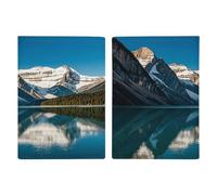Panorama of The Lake Louise Mountains Passport Holder Ultra Slim PU Leather Travel Document Organizer Compact Premium International US Passport Protector Cover for Women Men