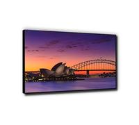 Panorama Painting On Canvas Opera House Sydney Australia Nature Print On Canvas Framed City Landscape Canvas Wall Art For Home Decoration Picture 60x90cm Black Framed