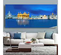 Panorama Painting on Canvas,Religion Golden Temple Nature Print on Canvas,Canvas Wall Art for Home Wall Decoration Picture 60x135cm(24x54in) Frameless