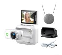 Panoramic Action Camera Designed For Mobility With Anti-Shake Recording WiFi Connection And Magnetic Mount For On-the-Go Filming Needs(White)