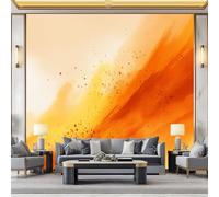 Panoramic Custom Photo Wallpaper Abstract Watercolor Elements 450 x 280 cm Wall Mural Art Stickers, Yellow Photo Wallpaper and Wall Mural for Living Room, TV Background and Home Decoration