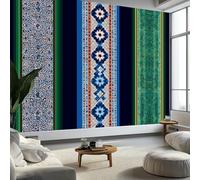 Panoramic Custom Photo Wallpaper Borders Geometric Elements 350 x 256 cm Wall Mural Art Stickers, Multicolor Photo Wallpaper and Wall Mural for Living Room, TV Background and Home Decoration