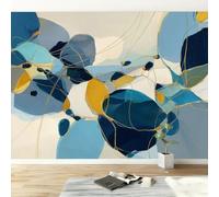 Panoramic Custom Wallpaper Mural 200W x 140H cm, Wall Poster Abstract Marble Geometric Stripes Photo Wallpaper 3D Effect - Contemporary Wall Mural Poster Decoration for Bedroom Living Room Corridor