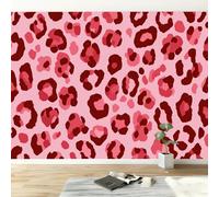 Panoramic Custom Wallpaper Mural 200W x 140H cm, Wall Poster Animal Leopard Print Colour Blocks Photo Wallpaper 3D Effect - Scandinavian Wall Mural Poster Decoration for Bedroom Living Room Corridor