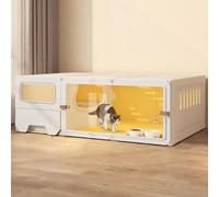 Panoramic Indoor Cat Villa, Breeding Cat Cage, Cat Kennel, Cat Enclosure, Multi-layer Space, Freely Expandable, Easy to Clean(105x45x35cm)