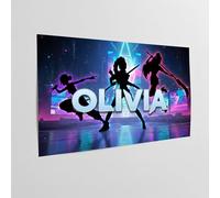 Panoramic K-pop Poster Name Neon Warriors Korean - Personalised Gift Teen