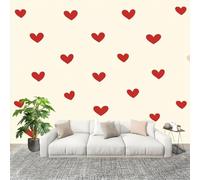 Panoramic Mural Minimalist Heart Print Non-Woven Wallpaper 200x140cm Wall Mural Decoration Poster Beige Wallpaper for Living Room Bedroom & Home Interiors, Not Peel and Stick