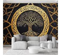 Panoramic Mural Wallpaper 157 x 110 inch (W x H) - Non-Woven Print Fleece Traditional Celtic Tree of Life Wall Mural, Photo Wallpaper for Study Meditation Room Living Room Decoration