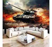Panoramic Mural Wallpaper Tank Battlefield Wall Mural Non-Woven