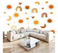 Panoramic Photo Wallpaper Bohemian Style Wall Mural W200 x H140 cm, Rainbow Sun Luxury Art Photo Large Mural Wallpaper for Living Room Bedroom Decor - Easy to Install