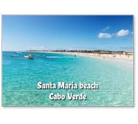 Panoramic View of Santa Maria Beach in Sal Cape Verde - Cabo Ver, Design 2, Fridge Magnet