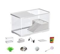 Panoramic View Turtle Aquarium Tank - 4K High-Definition Clarity with Basking Area & Easy Drain Cleaning System(MediumC)
