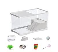 Panoramic View Turtle Aquarium Tank - 4K High-Definition Clarity with Basking Area & Easy Drain Cleaning System(MediumB)