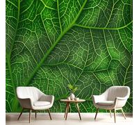 Panoramic Wallpaper Mural,150X105Cm Wall Poster Green Green Leaf Veins Art Photo 3D Effect,Natural Plants Poster Decoration for Home Bedroom Living Room Tv Backdrop Corridor