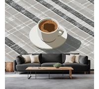 Panoramic Wallpaper Mural Cartoon Style Photo Wallpaper W200 x H140 cm, Chocolate Coffee Luxury Art Photo Large Wall Mural Decor for Living Room Bedroom - Easy to Install