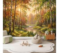 Panoramic Wallpaper Mural, Nature Hand-Drawn Photo Wallpaper 3D Effect