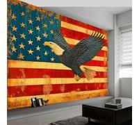 Panoramic Wallpaper Mural Red Photo Wallpaper W250 x H175 cm, Vintage Style National Flag Eagle Luxury Art Photo Large Wall Mural Decor for Living Room Bedroom Office & Kids Room, Easy to Install