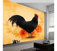 Panoramic Wallpaper Mural Vintage Style Photo Wallpaper W350 x H256 cm, Flowers Animals Chicken Luxury Art Photo Large Wall Mural Decor for Living Room Bedroom - Easy to Install