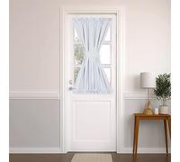 PANOVOUS French Door Curtain, Small Window Rod Pocket Blackout Curtain, 25x40, Single Panel, Greyish White